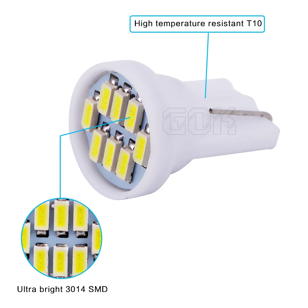 Автомобильный T10 led 8smd автомобильный Led авто W5w 8led Smd 3014 клиновидные лампы боковой