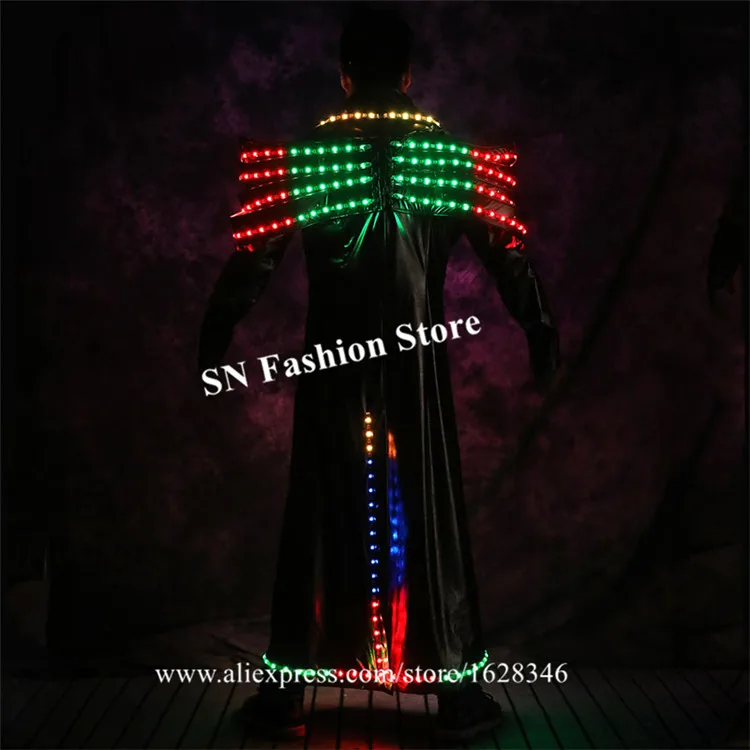 P70 красочные светодиодные костюмы сценическая танцевальная одежда dj светящаяся