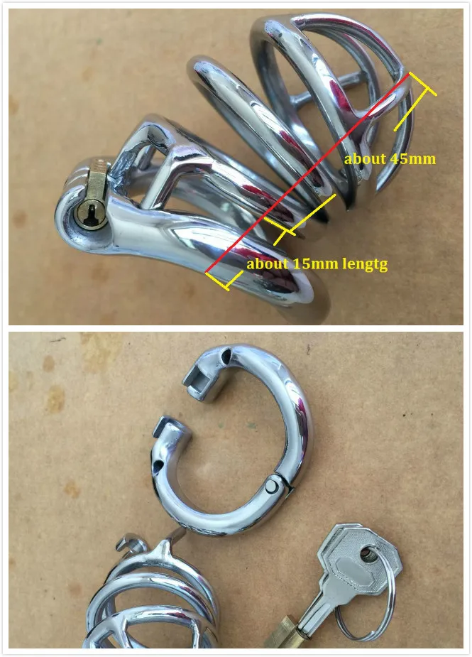 Открытый рот защелкивающееся кольцо целомудрия из нержавеющей стали клетка