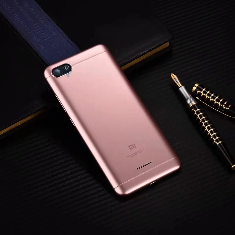 Корпус для Xiaomi Redmi 6A Redmi6A, Пластиковая Задняя крышка на батарейке, запасные части, чехол с кнопками, объектив камеры