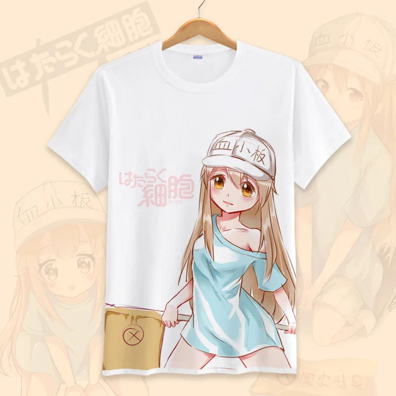 Аниме-ячейки на работе! Эритроцит красная кровяная клетка и тромбоцит футболка