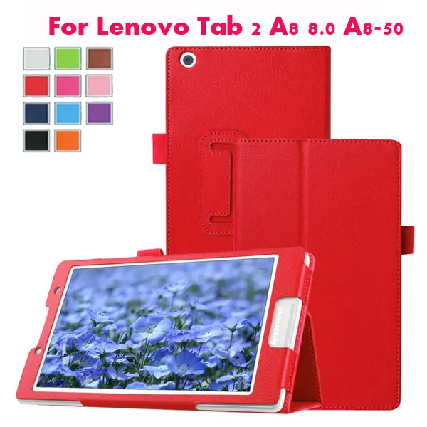 Кожаный чехол-подставка для планшета Lenovo Tab 2 A8 3 в 1 с рисунком личи Защитная