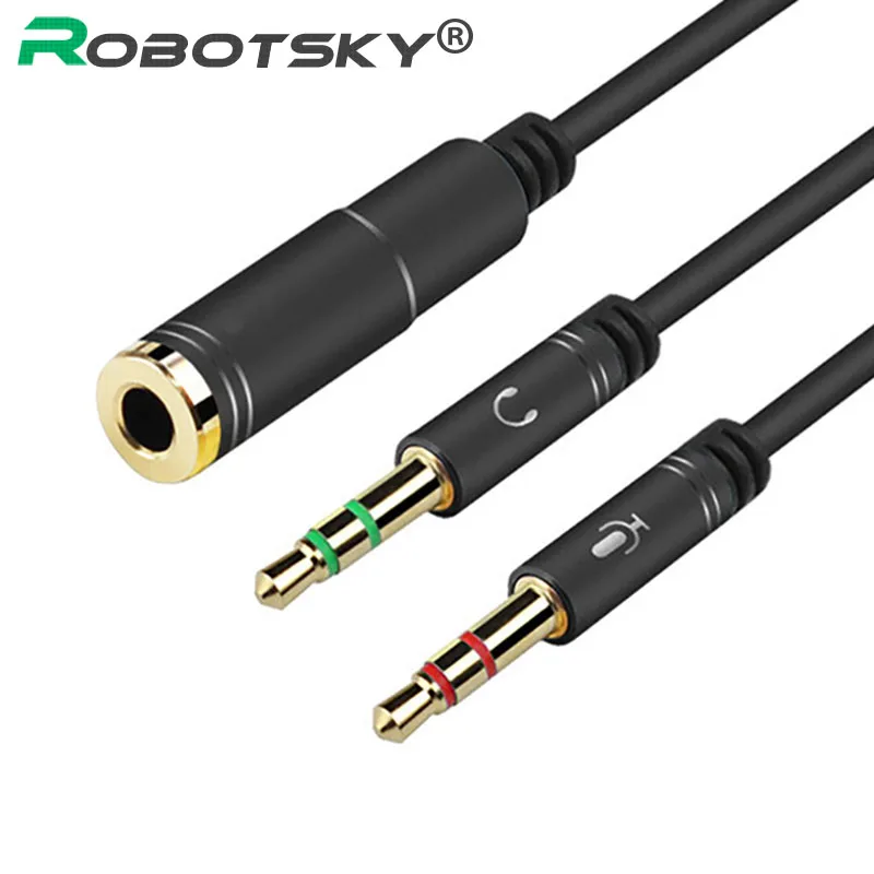 

Robotsky 3.5mm Jack Smartphone Headphone Splitter cable 1 Female to 2 Male Stereo Audio Y Splitter Cable