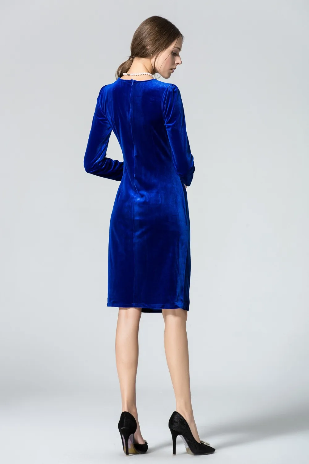 Высококачественные роскошные модные женские удобные платья синего цвета