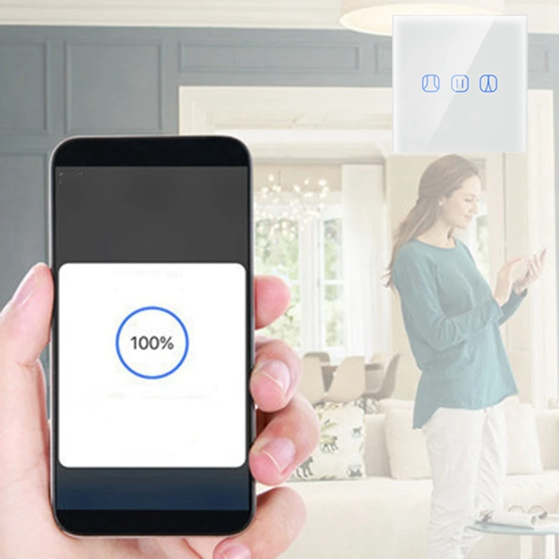 Умный занавес переключатель евро панель мобильный телефон пульт дистанционного