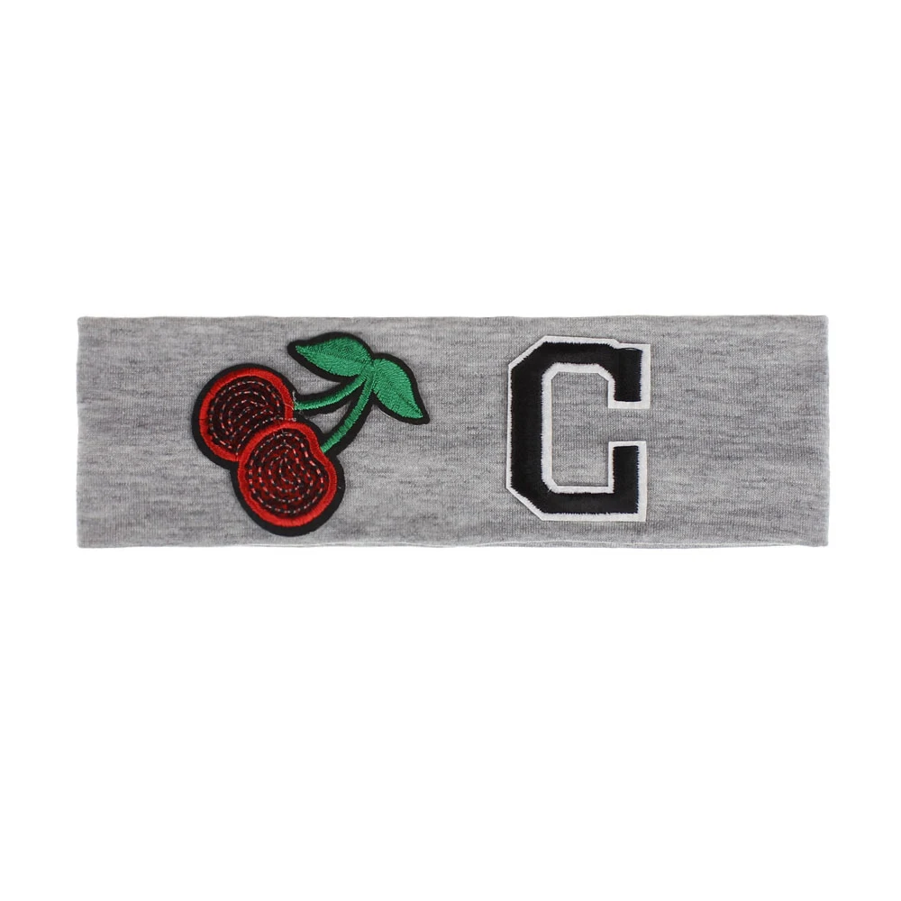 Light gray C Geebro/Летний Повседневный шейный платок вишневого цвета для мальчиков и девочек детская лента для волос хлопковый головной убор милые эластичные детские аксессуары для волос DQ714 - Цвет: Light gray C