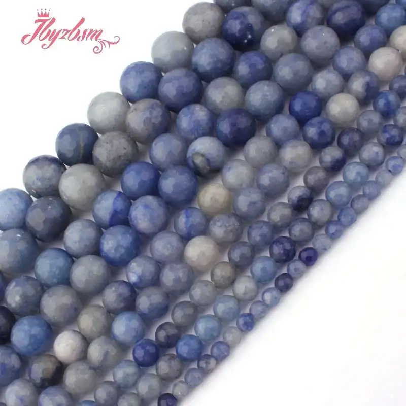 

4,6,8,10,12mm Faceted Round Beads Ball Blue Aventurine Stone Beads For DIY Necklace Bracelets Jewelry Making 15" Free Shipping
