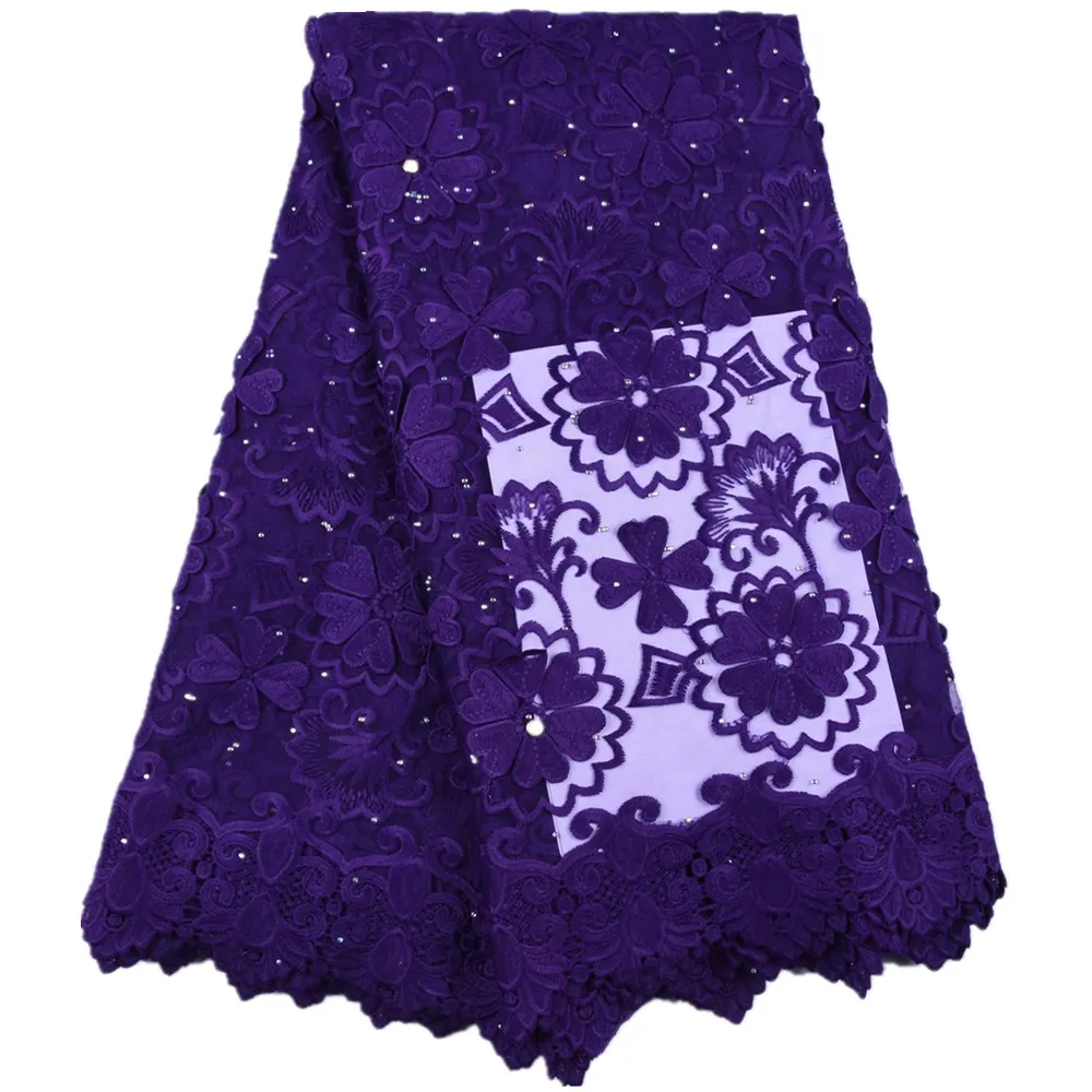 Royal Blue African Lace Fabric 2019 High Quality Embroidery 3D Stoned Nigerian Fabrics French Mesh S1642 | Дом и сад