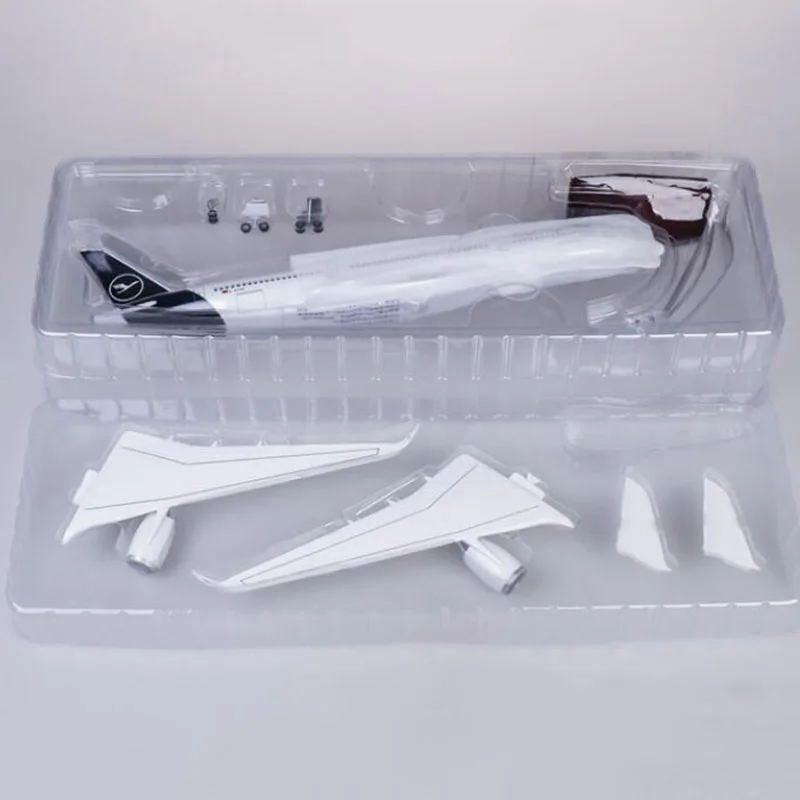 1/142 масштаб 47 см самолет Airbus A350 Lufthansa авиакомпания Модель W светодиодный светильник и колесо литой пластик Смола самолет для сбора