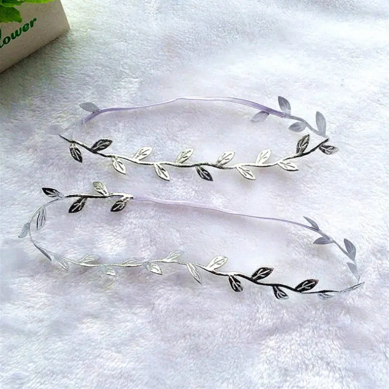 Новинка 2017 модная повязка на голову с золотистым и серебряным листом ювелирная