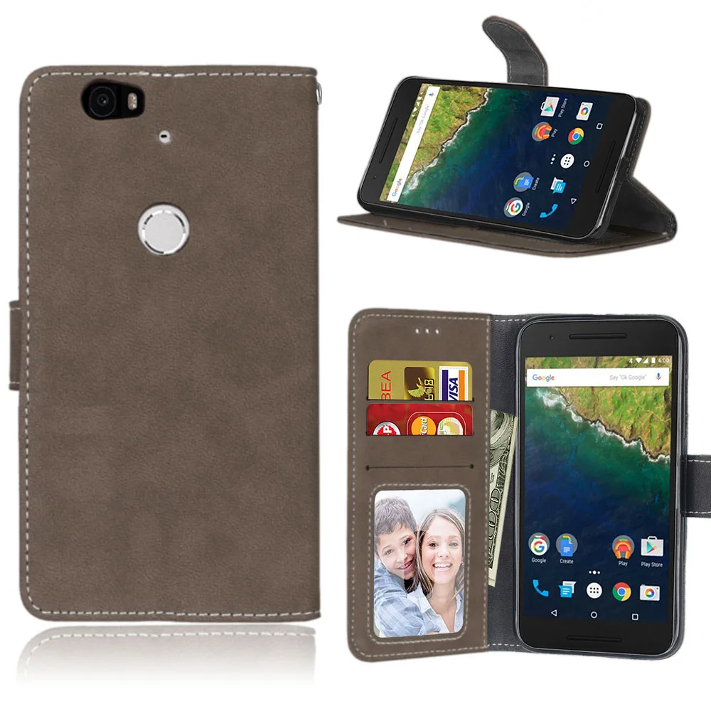 Матовый кожаный чехол для Huawei Nexus 6p ретро телефон сумка флип Капа Google 6 P Чехол