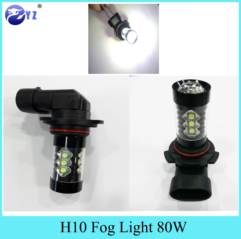 2 предмета H10 туман светильник 80W Cree чипы светодиодный противотуманный фонарь