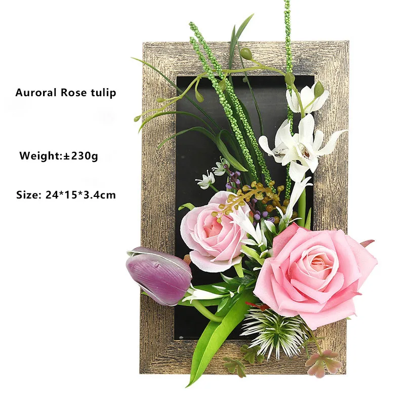 Auroral Rose tulip 3D Искусственные растения, декоративные стерео искусственные цветы, настенные наклейки, Винтажные Украшения, искусственные растения, настенная художественная рамка - Цвет: Auroral Rose tulip
