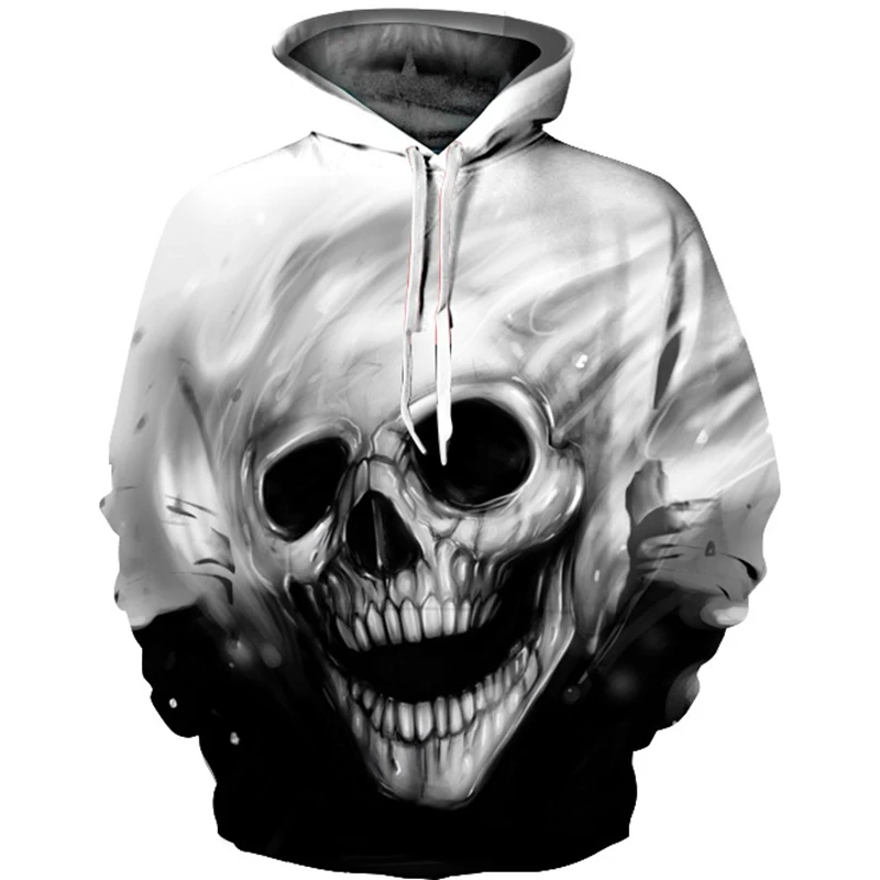 

Cloudstyle 3D Hoodies Autumn Winter Skull Printing Sportwear Casual Style Outwear Men's Pullover Fashion Sweatshirt With Hat