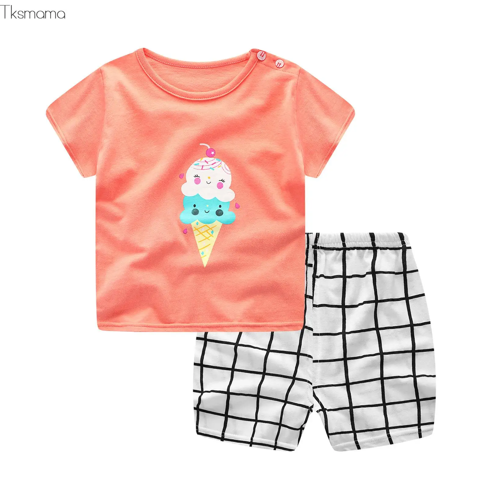 Cartoon Fish Pattern Baby Boy Summer Fashion T-shirt Girl Hot Selling Lovely Short Sleeves | Детская одежда и обувь