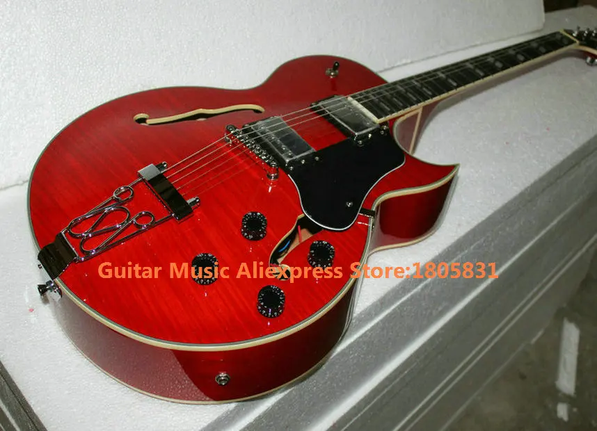 Красные Сделанные на заказ классические джазовые Гитары Новое поступление