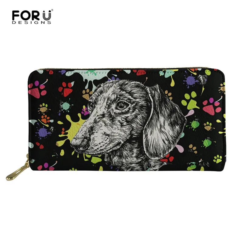FORUDESIGNS/кошельки с радужной собачкой питбулл/хаски Женская Большая емкость Кожаный клатч кошелек держатель для карт Органайзер Дамский кошелек - Цвет: L4934Z21