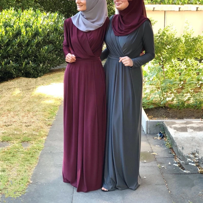 Модное Элегантное минималистичное мусульманское платье Abaya Дубай, кафтан, Бангладеш, халат, кафтан, Турецкая мусульманская одежда
