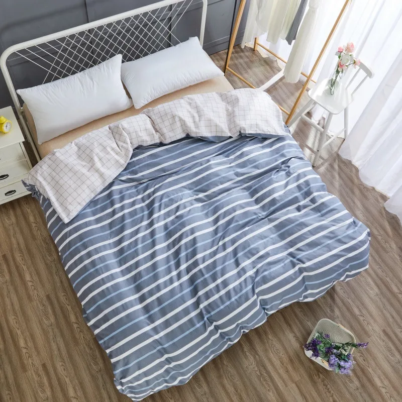 Простой сине-белые узоров 100% хлопок 1 шт. duvet Чехлы для мангала комплект