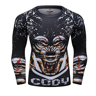 Mma Футболка мужская Рашгард джиу джитсу bjj футболка с длинным рукавом Фитнес муай тай бокс Спорт свитер Рашгард Mma боксерский Джерси - Цвет: Style E