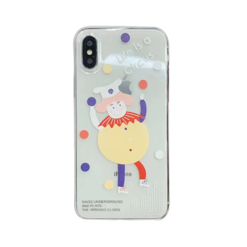 INS Korea super fire Wave Point Clown Magician phone case For iphone Xs MAX XR X 6 6s 7 8 plus cute clear soft TPU Cover Fundas |