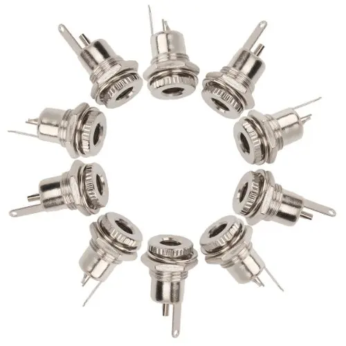 10 шт. Металл Женский DC Мощность Jack 5.5 мм x 2.1 Панель монтажа Socket Медь | Обустройство