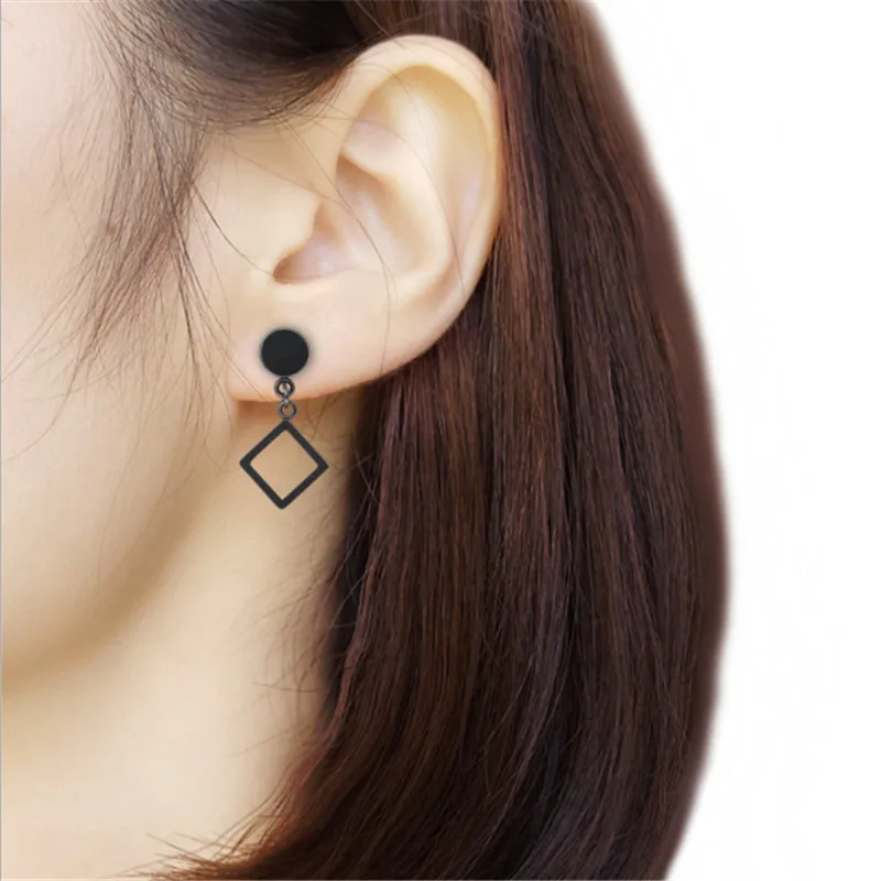 new arrival titanium stainless steel stud earrings for women men silver gold black color personality Accessories | Украшения и