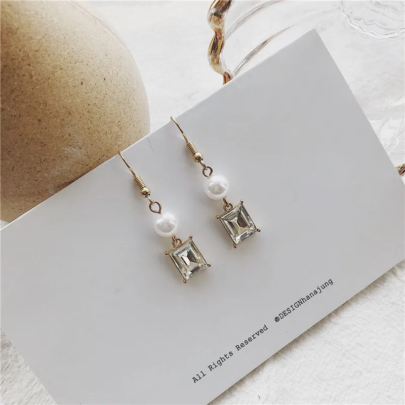 MTCHONG Luxurious Fashion Jewelry Earrings Imitation Pearl Big Crystal Dangle for Women Rhinestone 351 | Украшения и аксессуары