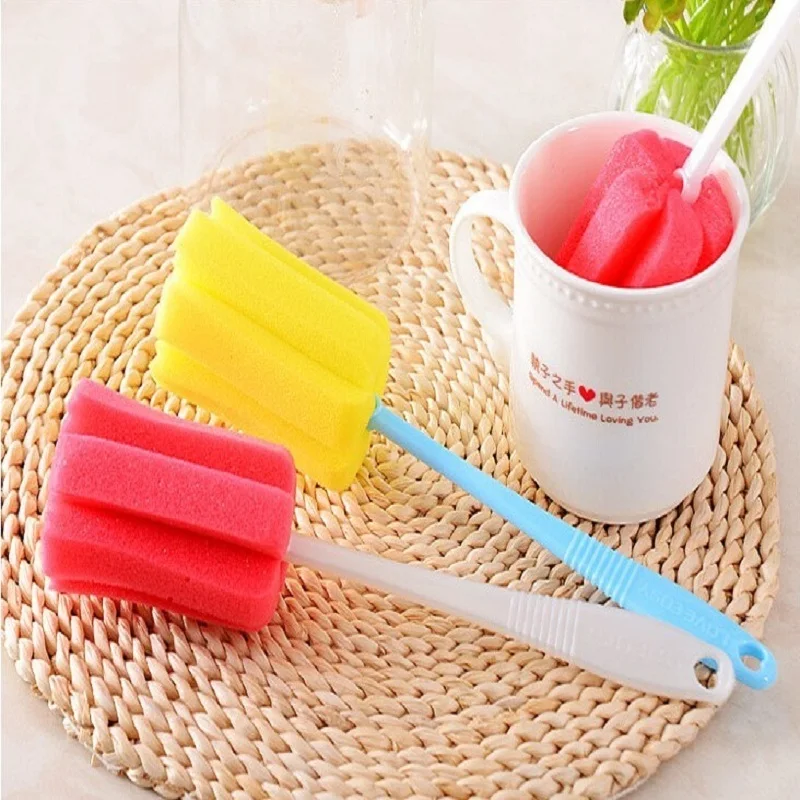 Чистящие щетки для стеклянных чашек 3 шт. губка бутылки с молочной водой длинной