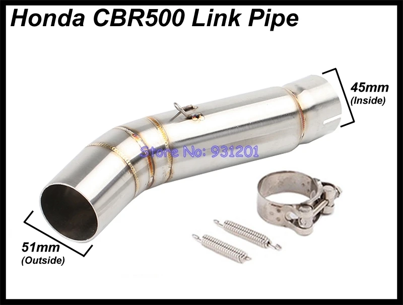 Мотоцикл для Honda CBR500 CBR500R CB500 CBR400 CB400X CB500X средняя труба Соединительная 51 мм