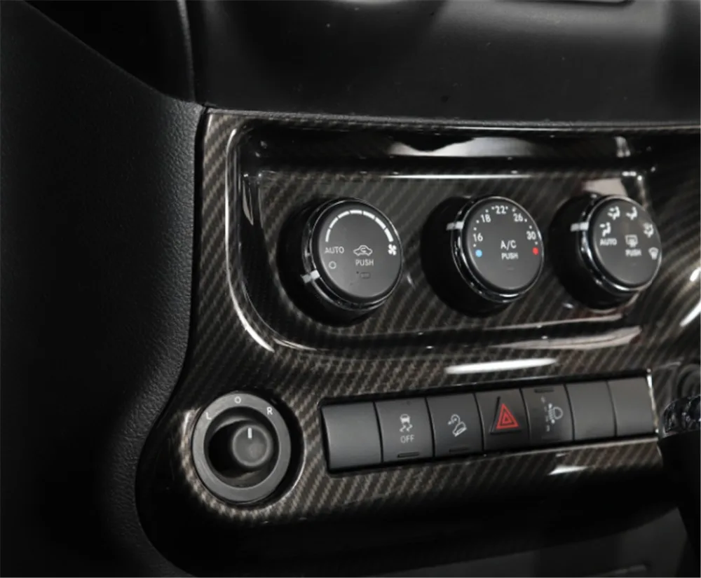 

Air Conditioning Control/Gear Shift Panel Decoration Cover Trim Decal for Jeep JK Wrangler 2011-2017 2/4-Door ABS Car Accessory
