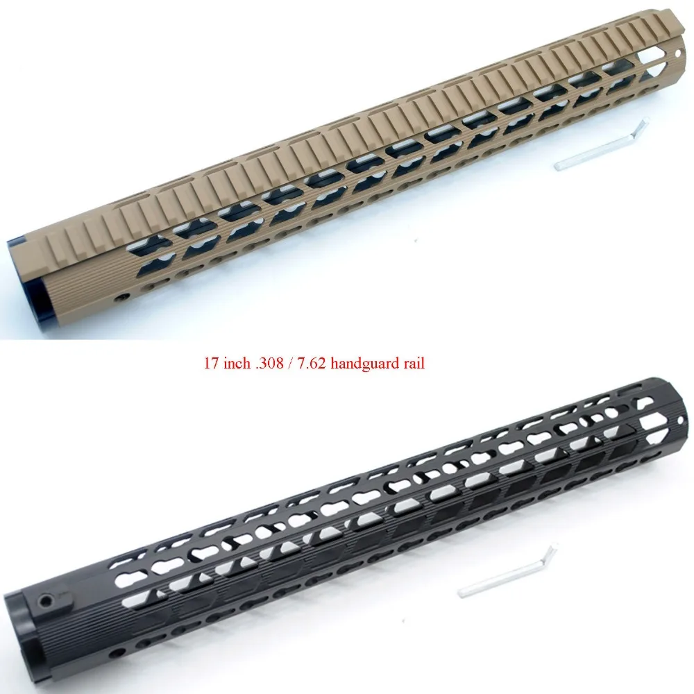 

TriRock 17" inch Extra Long AR-10 / LR-308 Ultralight Black/Tan Keymod Free Float Handguard Rail Picatinny Mount System