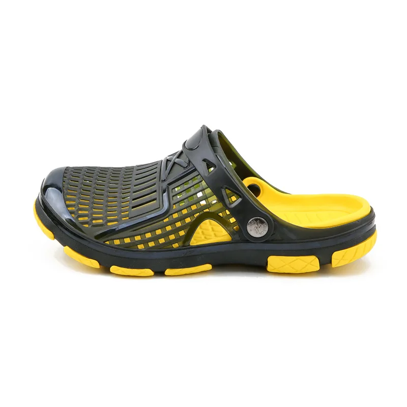902 black yellow Г., новые мужские сандалии летние Вьетнамки, тапочки Мужская Уличная пляжная повседневная обувь дешевые мужские сандалии водонепроницаемая обувь Sandalia Masculina - Цвет: 902 black yellow