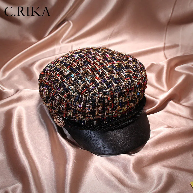 2018 осенне зимняя женская маленькая милая вязанная плоская кепка с веревкой newsboy