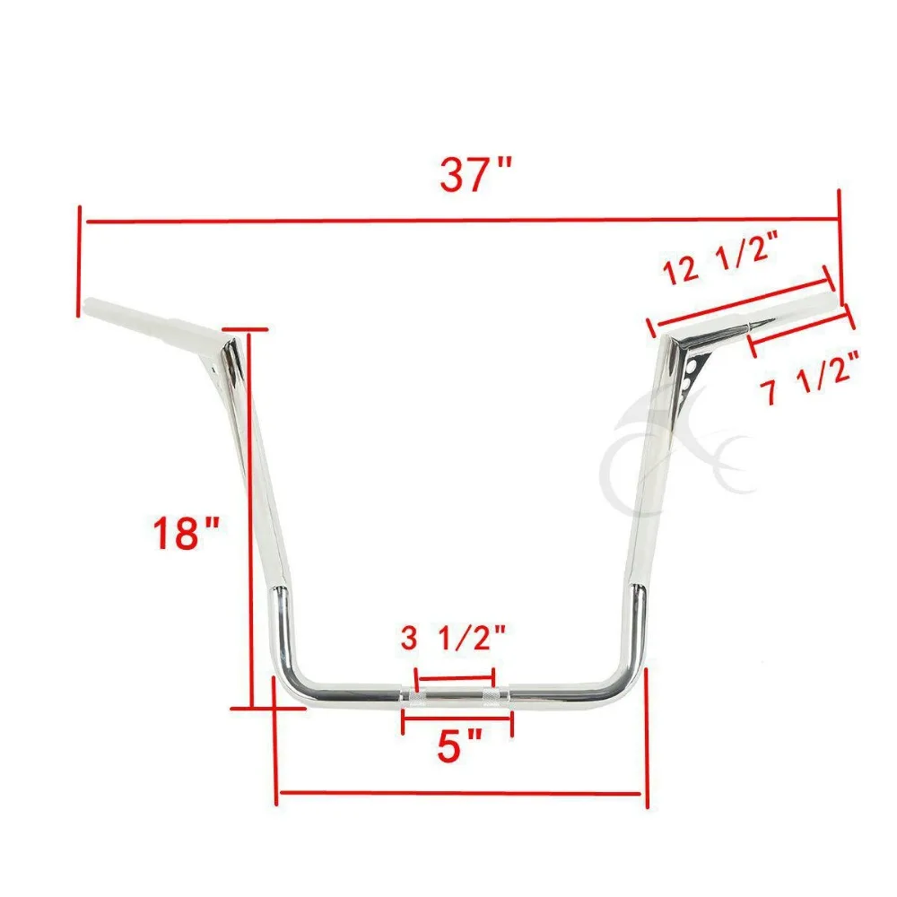 Мотор 1-1/" 18" дьявол обезьяна бары руль для Harley Dressers Baggers Electra Glide Touring FLHT FLHTC 82-16