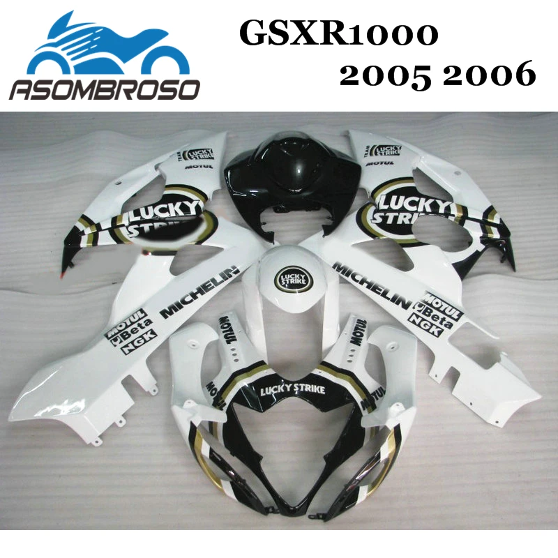 

High quality plastic fairings for Suzuki GSXR1000 2005 2006 GSXR1000 05 06 white black injection body fairing kit LK74