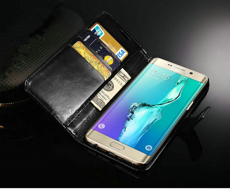 Чехол S7edge для Samsung Galaxy S7 Edge кожаный флип-кошелек с рисунком Crazy Horse чехол