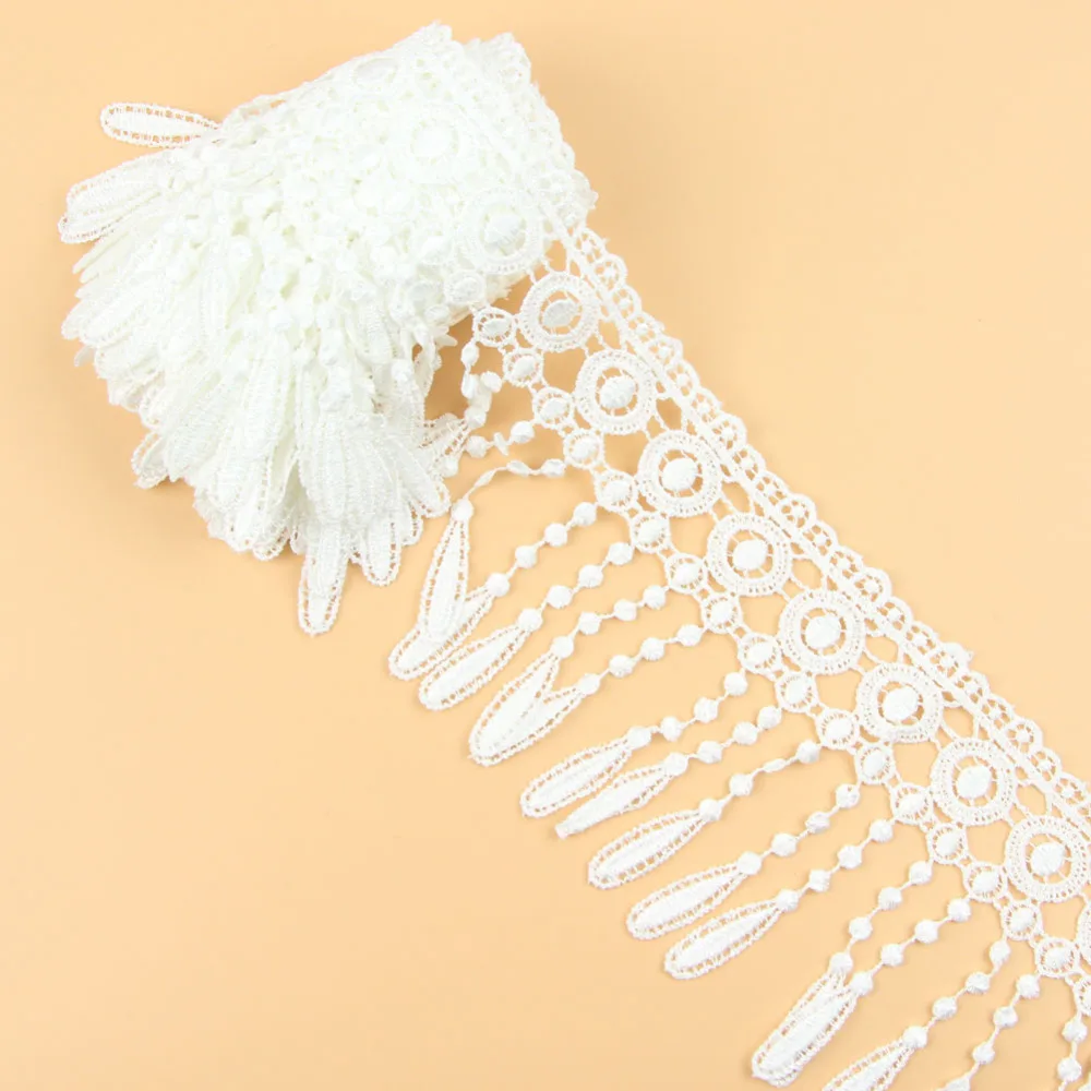 3 ярдов полиэстер белая лампа висячая бахрома Кружева Планки для шитья Ремесло