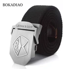 Ремень BOKADIAO брезентовый для мужчин и женщин, винтажный армейский тактический пояс в стиле милитари с 3d-надписью СССР и советской металлической пряжкой для джинсов, черный