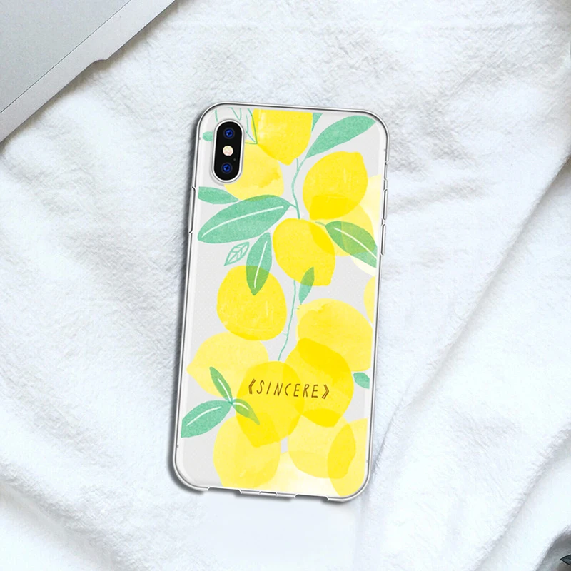 Милые летние фрукты лимон чехол для телефона iPhone 5 5s se XS MAX XR 6 S Plus Ясно Мягкий