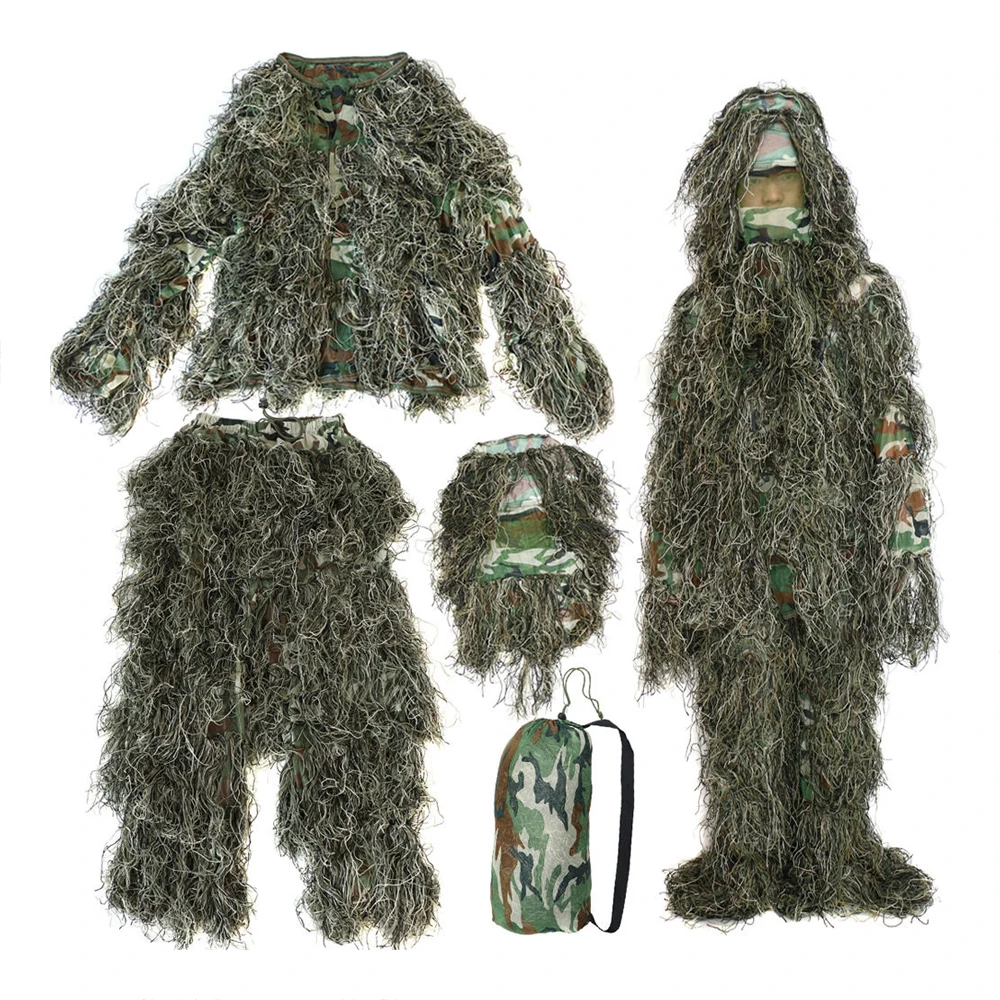5 шт. для одного набора Ghillie костюм камуфляж Лесной Камуфляж лес Охота 3D