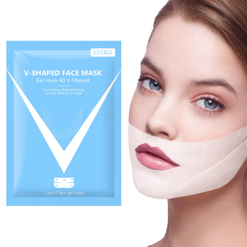 

V Face Shape Tension Firming Mask Slimming Eliminate Edema Contour Face Mask 4D Double Gel Mask Thin Masseter Patch Face Care