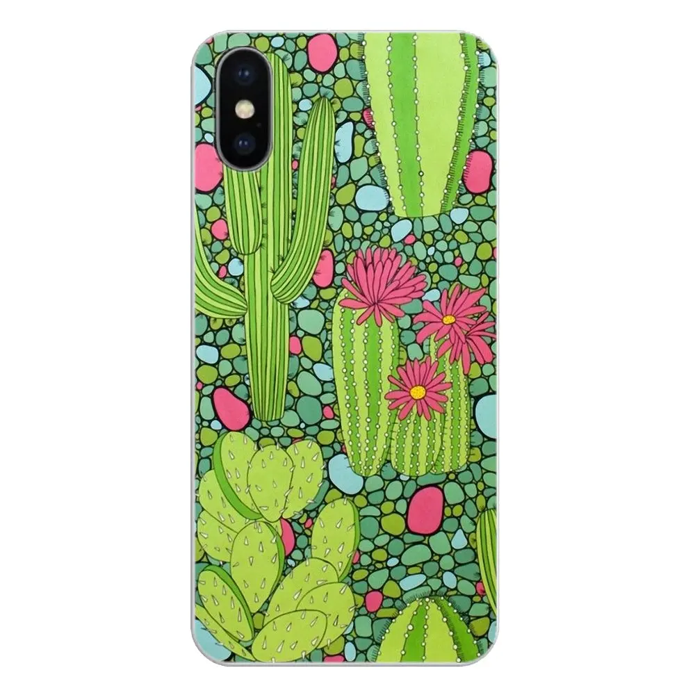 Силиконовый чехол для телефона кактус Samsung Galaxy S2 S3 S4 S5 MINI S6 S7 edge S8 S9 Plus Note 2 3 4 5 8 Coque