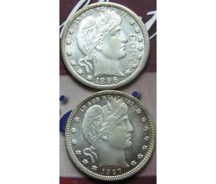 Копия копия 1896/1897 1/4 UNC монеты с двумя лицами|Безвалютные монеты| |
