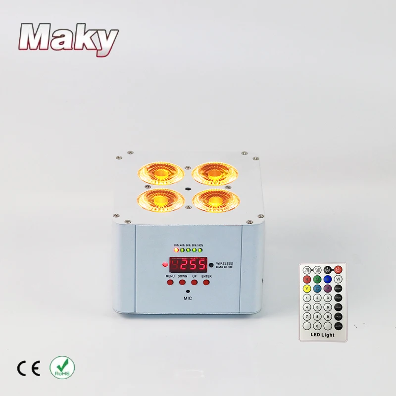 Бесплатная доставка светодиодный аккумулятор 4x18 Вт RGBWA + UV 6 беспроводной dmx и ИК