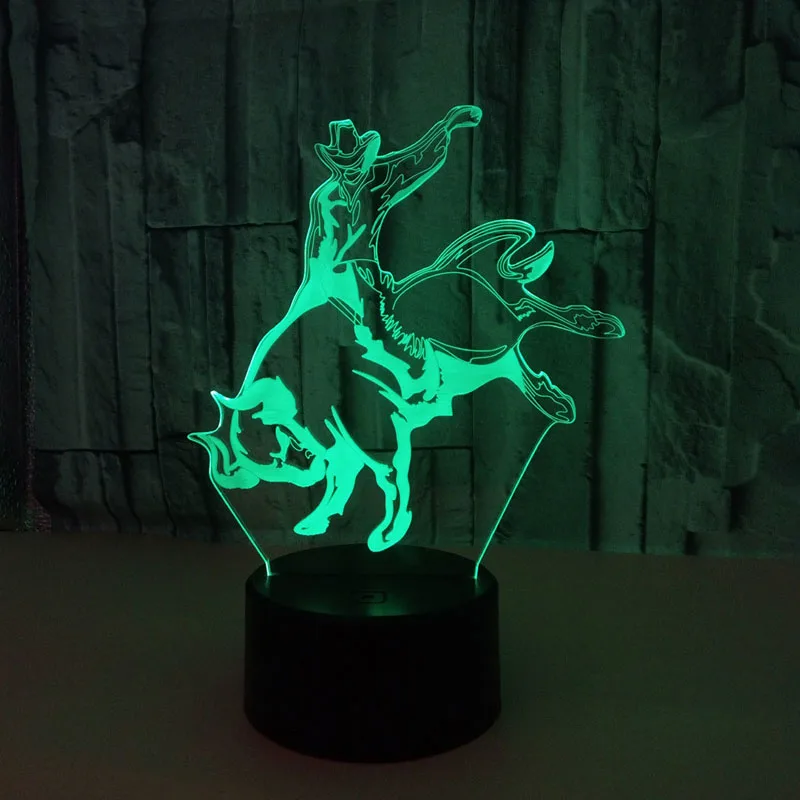 Настольная светодиодная 3d-лампа YIMIA Matador Bullfight ночник с сенсорным основанием 7 - Фото №1