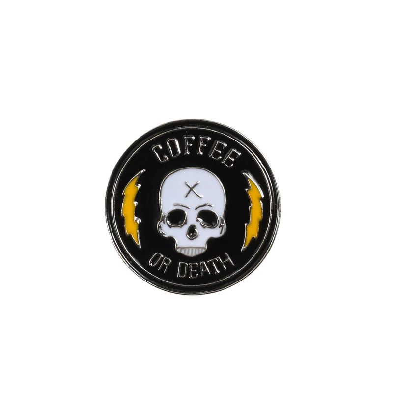 Skull Панк крутая брошь, булавка, Череп, проигрыватель Чили, молоток, серп, значок, металлические нагрудные булавки, джинсы, ювелирные изделия, игра, подарок, мальчик, значок, украшение - Окраска металла: Skull