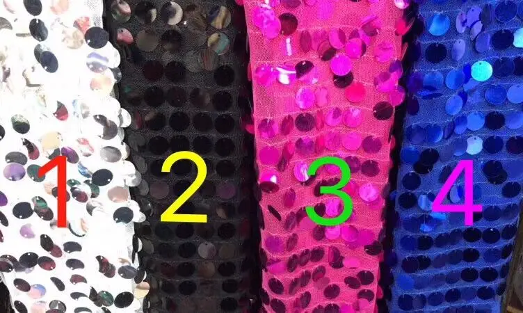 Fushia pink French Lace High Quality African Tulle Fabric 2018 Big Sequins For Nigerian Party Dress | Дом и сад