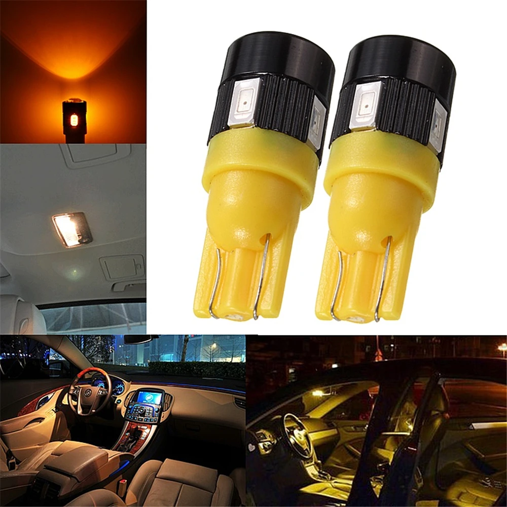 QCDIN 2X 6500K желтый светодиодный 6/5630/SMD DC 12V T10 5630 проектор лампа для чтения светильник