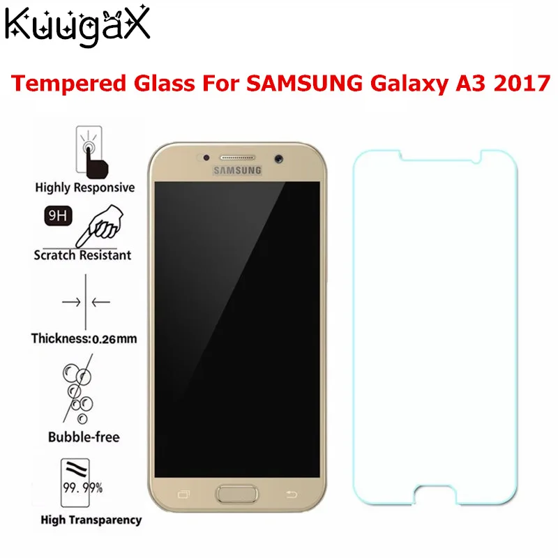 Для SAMSUNG Galaxy A3 2017 Защитная крышка для экрана закаленное стекло 4 7 дюймов 9H A320F A320